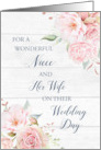 Rustic Pink Floral Niece and her Wife Wedding Day card
