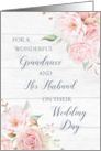 Rustic Pink Floral Grandniece and her Husband Wedding Day card