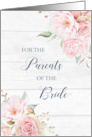 Rustic Pink Floral Parents of the Bride Wedding Day card