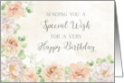 Happy Birthday Pastel Spring Flowers card