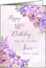 Happy 18th Birthday Niece Purple Flowers card