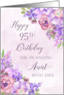 Happy 95th Birthday Aunt Purple Flowers card