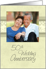 50th Wedding Anniversary Party Invitation Photo Card - Cream Floral card