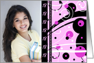 18th Birthday Party Invitation Photo Card - Pink & Black card