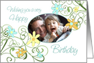 Happy Birthday Photo Card - Garden Flowers card
