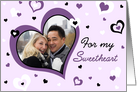 Happy Valentine’s Day Sweetheart Photo Card - Purple Hearts card