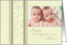Happy Mother’s Day for Mom Photo Card - Beige Floral card