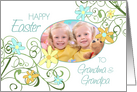 Happy Easter Grandparents Photo Card - Garden Flowers card