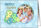 Happy Easter Photo Card - Blue Easter Eggs card