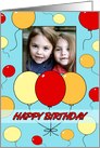 Happy Birthday Photo Card - Colorful Balloons card