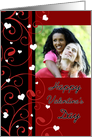 Happy Valentine’s Day Photo Card - Red, Black & White Hearts card