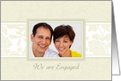 Engagement Announcement Photo Card - Beige Floral card