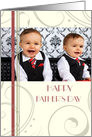 Happy Father’s Day Photo Card - Beige & Red card