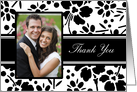 Wedding Thank You - Black and White Floral card