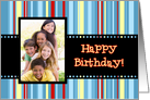 Happy Birthday Photo Card - Colorful Stripes card