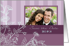 Wedding Save the Date Photo Card - Purple Floral card