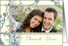 Wedding Thank You Photo Card - Blue Floral card