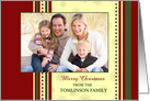 Merry Christmas Photo Card - Red, Yellow and Green card