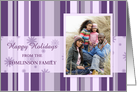 Happy Holidays Photo Card - Purple Snowflakes card