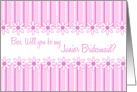 Bess Junior Bridesmaid Invitation - Pink Stripes card