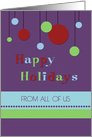 Happy Holidays from All of Us Card - Modern Decorations card