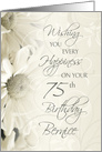 Happy 75th Birthday Bernice - White Flowers card