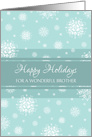 Happy Holidays Brother Christmas Card - Teal White Snow card