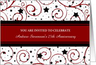 Custom Employee Anniversary Party Invitations - Swirls & Stars card