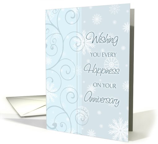 Happy Anniversary Winter - Blue Snowflakes card (1005701)