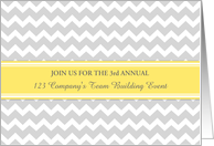 Custom Corporate Team Building Invitations - Yellow Grey Chevron card