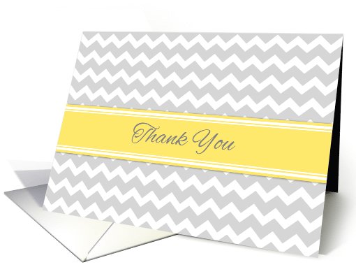 Employee Thank You - Yellow Grey Chevron card (1006935)