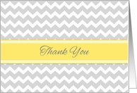 Employee Thank You - Yellow Grey Chevron card