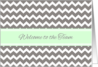 Employee Welcome to the Team - Mint Grey Chevron card
