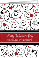 Happy Valentine’s Day for Girlfriend - Red White Hearts card