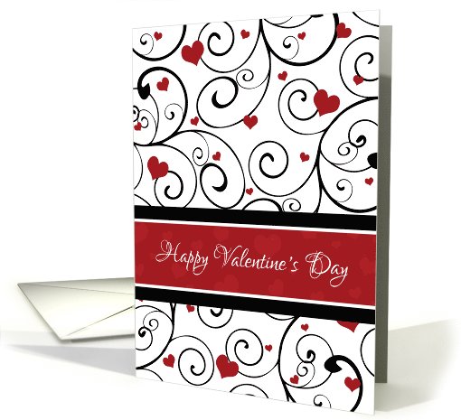 Happy Valentine's Day for Friend - Red White Hearts card (1016793)