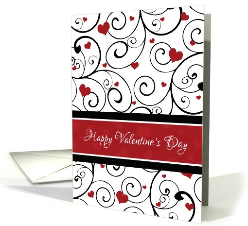 Happy Valentine's Day Romantic - Red White Hearts card (1016797)