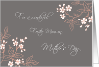 Foster Mom Happy Mother’s Day Card - Coral White Grey Floral card