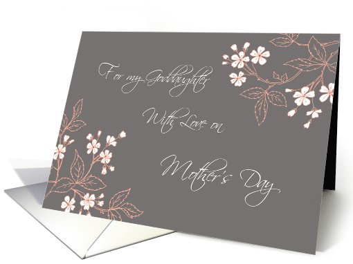 Goddaughter Happy Mother's Day Card - Coral White Grey Floral card