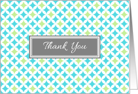 Business Thank You Customer Card - Aqua Lime Geometric Pattern card