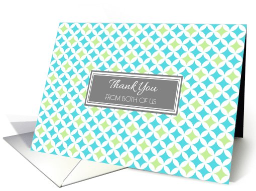 From Couple Thank You Card - Aqua Lime Geometric Pattern card
