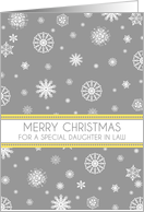 Daughter in Law Merry Christmas Card - Yellow Grey Snow card
