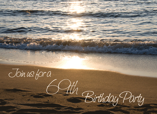 Wave at Sunset 69th Birthday Party Invitations Card
