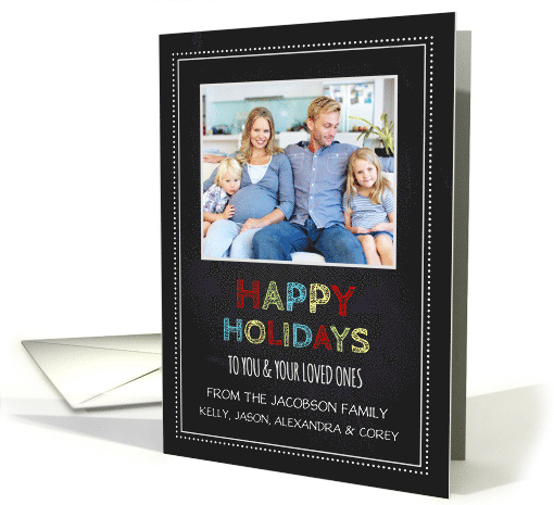 Photo Happy Holidays Card - Colorful Chalkboard card (1147048)