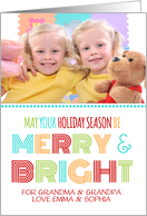 Photo Christmas for Grandparents Card - Colorful Modern card