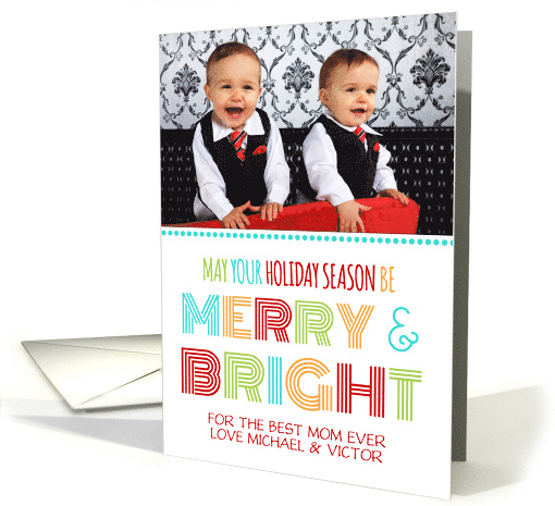 Photo Christmas for Mom Card - Colorful Modern card (1151996)