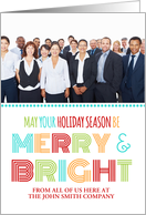 Photo Merry & Bright Corporate Christmas Card - Colorful Modern card