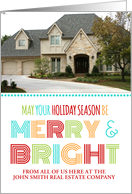 Photo Merry & Bright Realty Christmas Card - Colorful Modern card