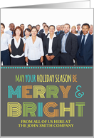 Photo Merry & Bright Corporate Christmas Card - Colorful Modern card