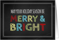 Merry & Bright Corporate Christmas Card - Colorful Chalkboard card