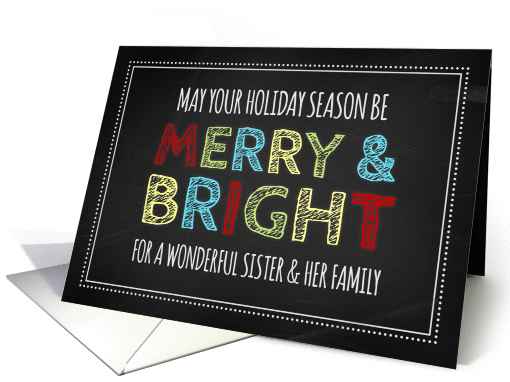 Merry & Bright Sister & Family Christmas - Chalkboard card (1181566)